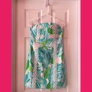 Lilly Pulitzer Tansy Strapless Dress, Size 4